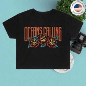 kenny Oceans Calling Festival Merch Womens Rose Lineup Crop Tee0
