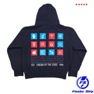 kenny Online Ceramics Merch Store Blink 182 Enema Of The State Navy Hoodie