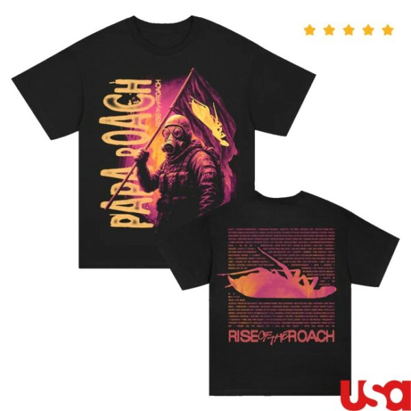 kenny Papa Roach Merch Rise Of The Roach Soldier Shirt Black