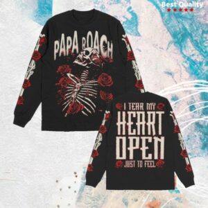 kenny Papa Roach Merch Store Skeleton Roses Long Sleeve