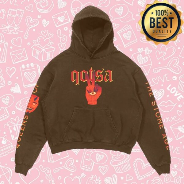 kenny Qotsa Store Merch The Evil Has Landed Brown Hoodies