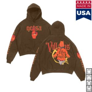 kenny Qotsa Store Merch The Evil Has Landed Brown Hoodiess