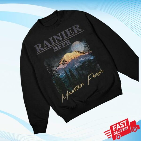 kenny Rainier Brewing Company Twilight Peaks Rainier Black Sweatshirts