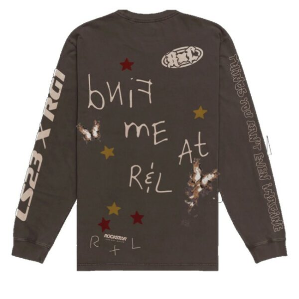 kenny Reading And Leeds Festivals Merch Store Bespoke Brown Long Sleeve Shirt