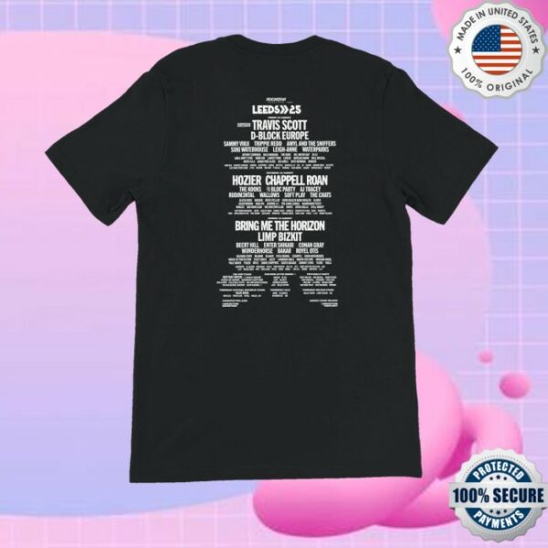 kenny Reading And Leeds Festivals Merch Store Leeds 2025 Line Up Black Shirt