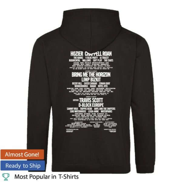 kenny Reading And Leeds Festivals Merch Store Reading 2025 Black Pullover Lin Up Hoodies