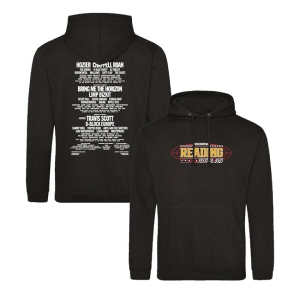 kenny Reading And Leeds Festivals Merch Store Reading 2025 Black Pullover Lin Up Hoodiess