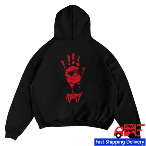 kenny Rory Merch Store Handprint Zip Hoodie Black