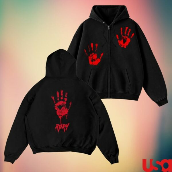 kenny Rory Merch Store Handprint Zip Hoodie Black1