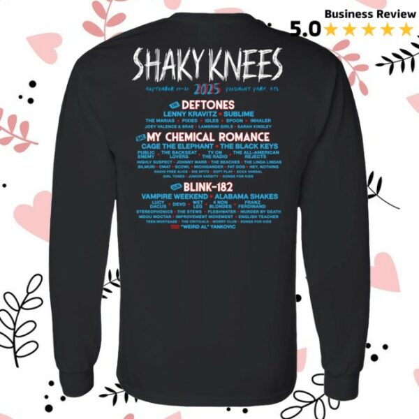 kenny Shaky Knees Festival Merch Shockwave Long Sleeve Lineup Tee