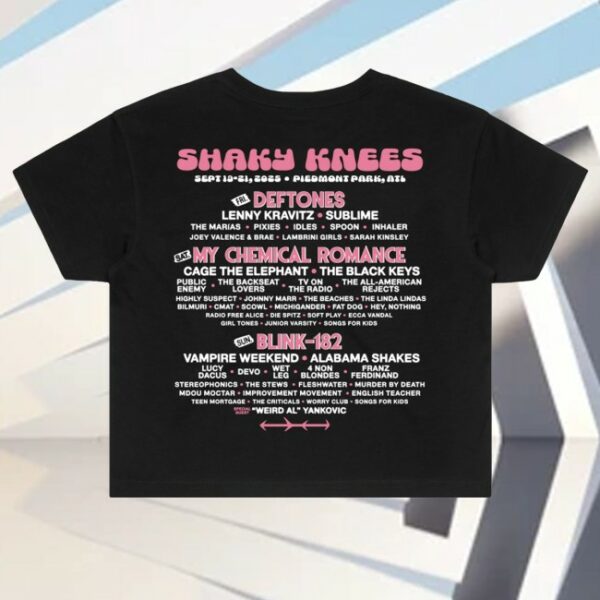 kenny Shaky Knees Festival Merch Womens Bunny Lineup Crop Tee
