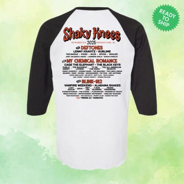 kenny Shaky Knees Festival Merrch Store Dragon Raglan Lineup Shirt