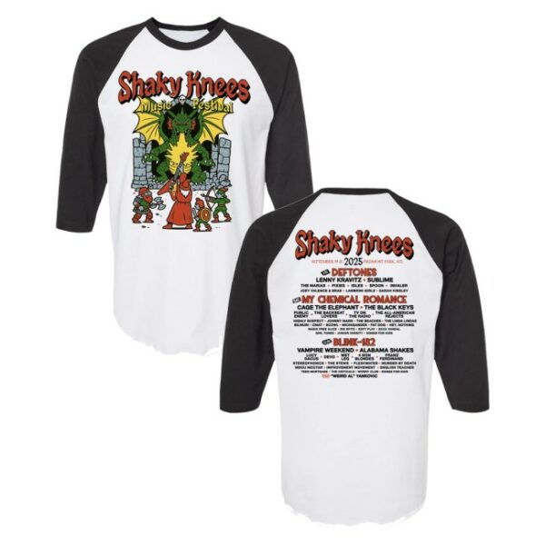 kenny Shaky Knees Festival Merrch Store Dragon Raglan Lineup Shirtss