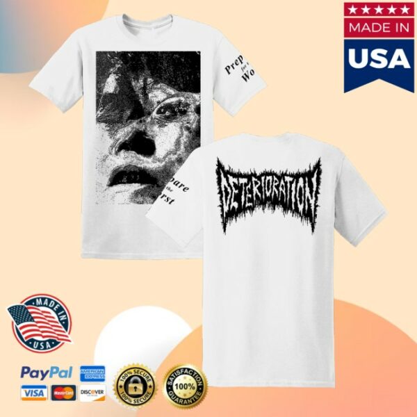 kenny Shattered Dreams Productions Merch Store Deterioration Prepare For The Worst White Shirtss