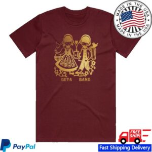kenny The Beta Band Merch Store Holding Hands Burgundy Shirt