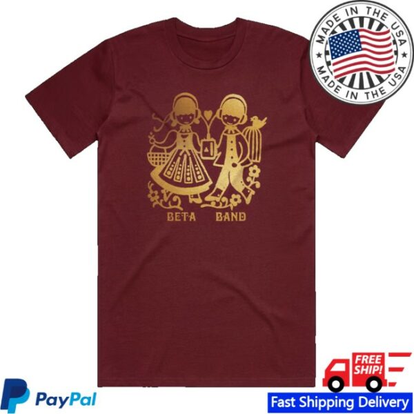 kenny The Beta Band Merch Store Holding Hands Burgundy Shirt