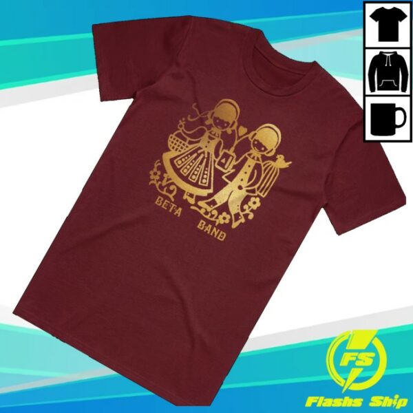 kenny The Beta Band Merch Store Holding Hands Burgundy Shirts