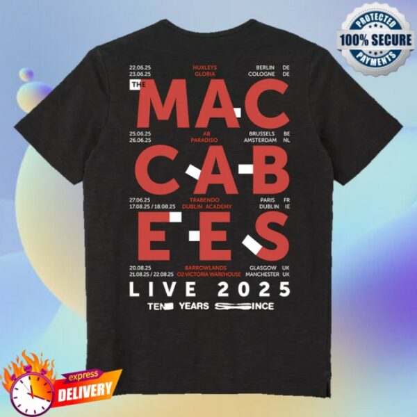 kenny The Maccabees Merch The Maccabees 2025 Tour Shirt