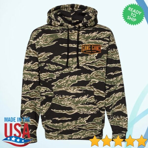 kenny The Von Store Merch Gang Gang Patch Tiger Camo Hoodie