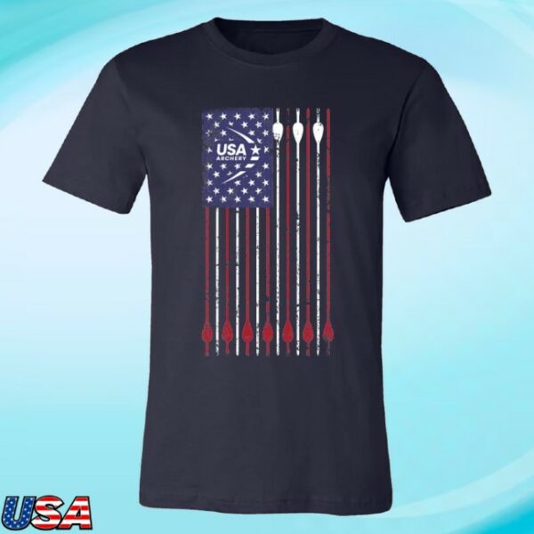 kenny Usa Archery Store Mens Grunge Flag Shirt