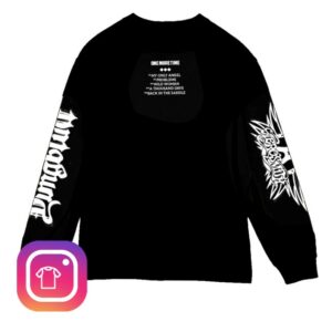 kenny Yungblud Merch Store Aerosmith Yungblud One More Time Black Longsleeve Shirt