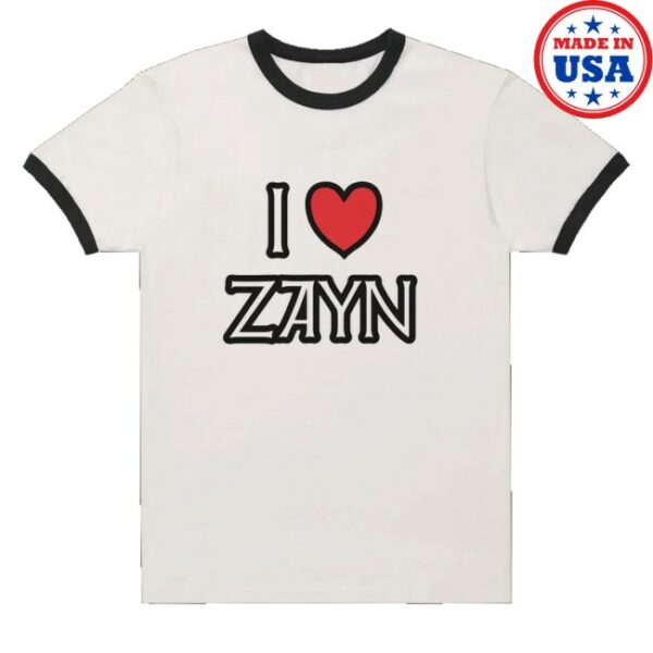 kenny Zayn Official Store I Love Zayn Ringer Tee