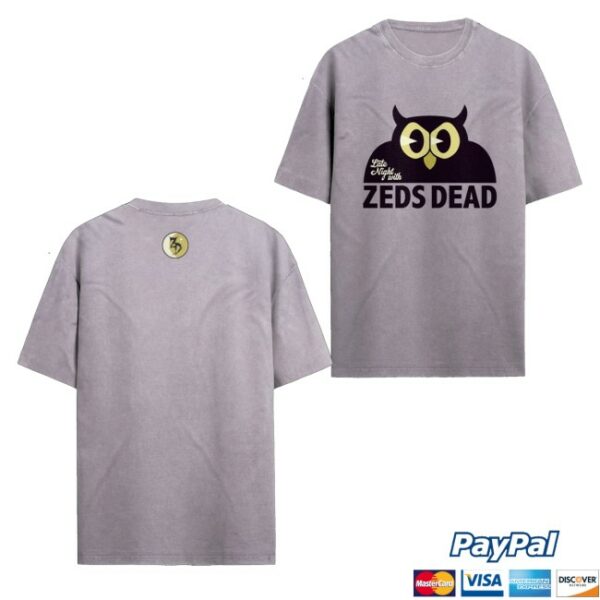 kenny Zeds Dead Merch Zeds Dead Late Night Orchid Stone Wash Grey Tee0