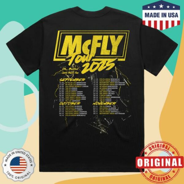 kenny sau Mcfly Merch Shop Store Lightening Black Photo Shirt