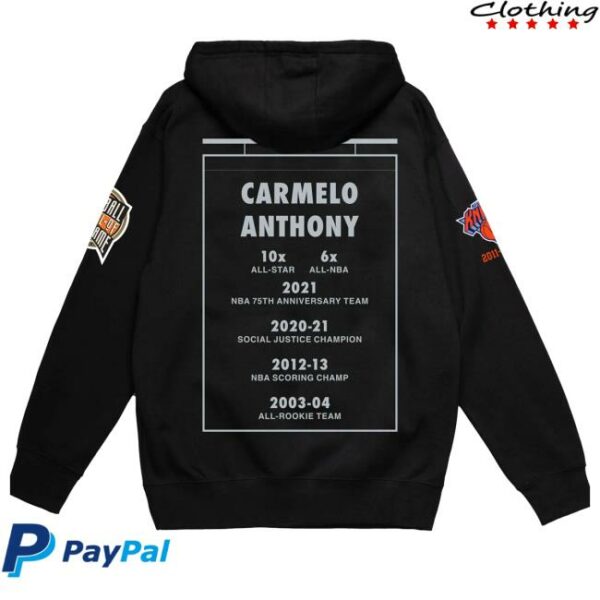 kenny sau Mitchell Ness Merch Shop Store Knicks Carmelo Anthony Ultimate Player Hoodie