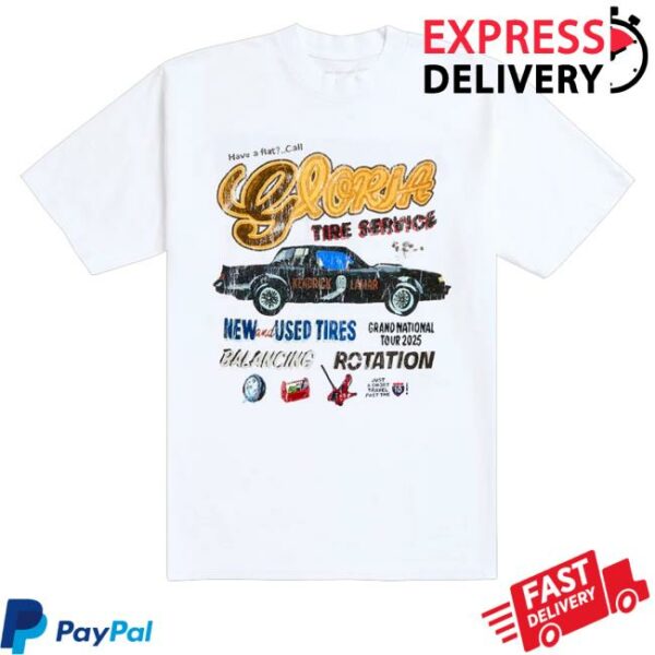 kenny trc Grand National Tour Merch Shop Store Kendrick Lamar Gloria Tire Service Latam Shirt