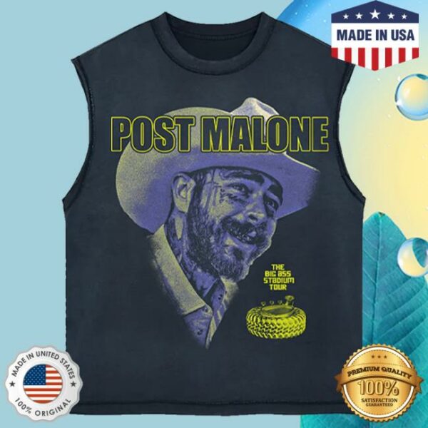 kenny trc Post Malone Merch Shop Store Big Ass Stadium Tour Cut Out Tank