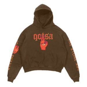 kenny trc Queens Of The Stone Age Merch Shop Store The Evil Has Landed Brown Hoodie