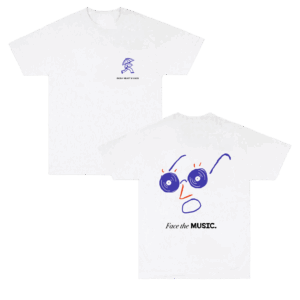 Unik Clothing Merch Store Rainy Heart X Unik Face The Music Shirt White Unik Clothing Merch Store Rainy Heart X Unik Face The Music Shirt White