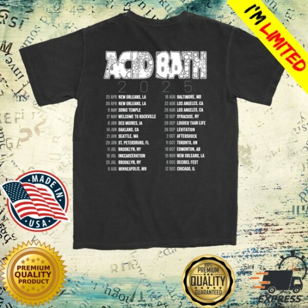 kenny Acid Bath Merch Store Greyscale Tour Shirt
