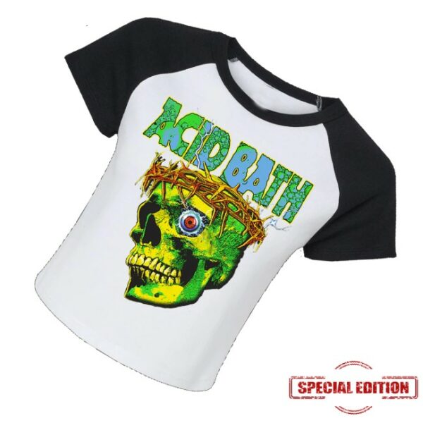 kenny Acid Bath Merch Store Tour Tee Womens Crop Raglans