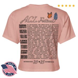 kenny Acl Music Festival Merch Womens Bluebonnet Lineup Crop Tee kenny Acl Music Festival Merch Womens Bluebonnet Lineup Crop Tee