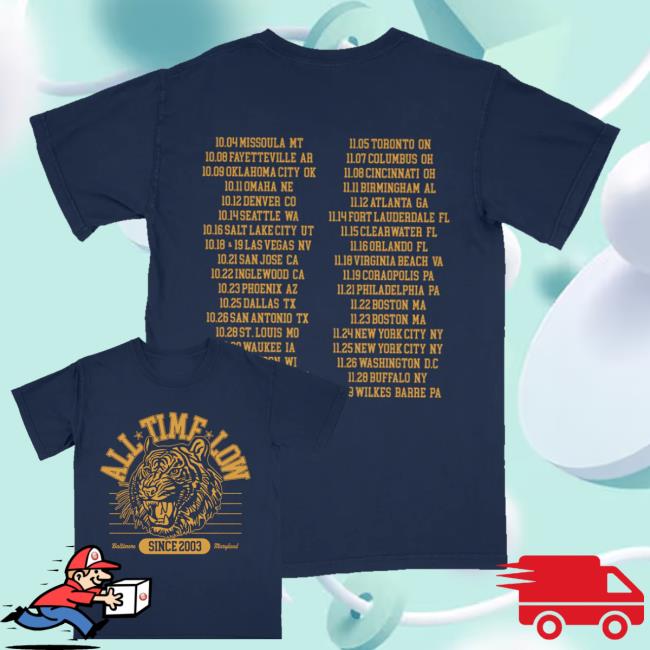 kenny All Time Low Official Store All Time Low Tiger Dateback Shirt kenny All Time Low Official Store All Time Low Tiger Dateback Shirt