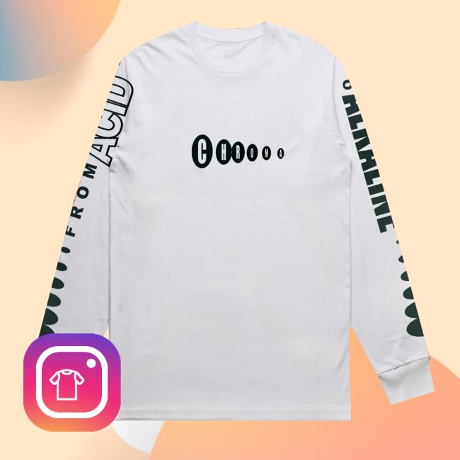 kenny Bicep Store Merch Alkaline Chroma Longsleeve Shirt White kenny Bicep Store Merch Alkaline Chroma Longsleeve Shirt White