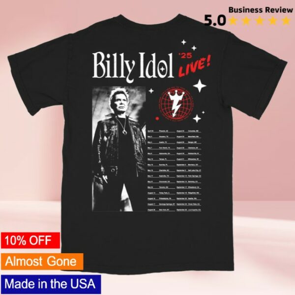 kenny Billy Idol Store Merch Live 25 Tour Black Shirt0