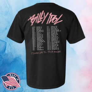 kenny Billy Idol Store Merch Pink Scratch Billy 2025 Tour Black Shirt kenny Billy Idol Store Merch Pink Scratch Billy 2025 Tour Black Shirt