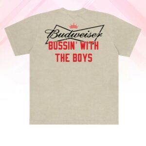 kenny Bwtb Merch Store Bussin X Budweiser Bow Tie Tee Sands kenny Bwtb Merch Store Bussin X Budweiser Bow Tie Tee Sands