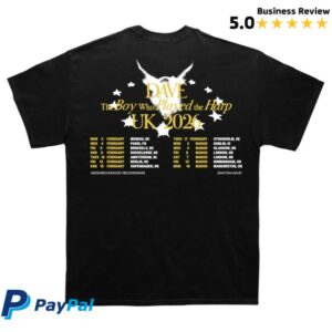kenny Cold Prints Merch Dave The Boy Who Played The Harp Tour Shirt Black