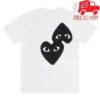kenny Comme Des Garcons Merch Play White Shirt With Black Mirror Heart