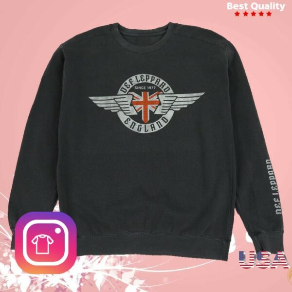 kenny Def Leppard Store Merch Wing Flag Crewneck Sweatshirt0