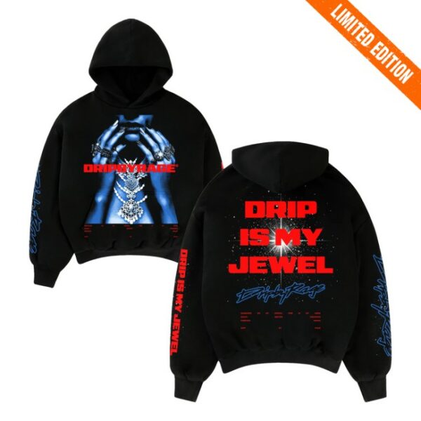 kenny Drip By Rage Merch Store Drip Is My Jewel Blue Big Print Boxy Hoodiess