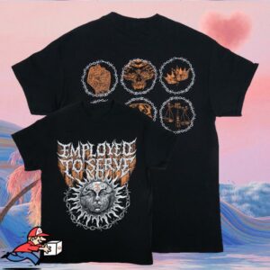 kenny Employed To Serve Shop Merch Store Barbed Wire Sun Shirt