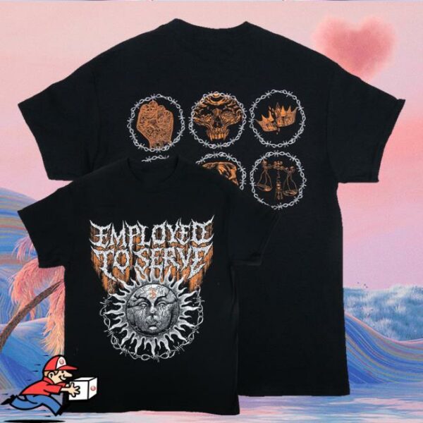 kenny Employed To Serve Shop Merch Store Barbed Wire Sun Shirt