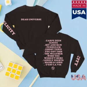 kenny Felicity Merch Dear Universe Black Sweatshirt kenny Felicity Merch Dear Universe Black Sweatshirt