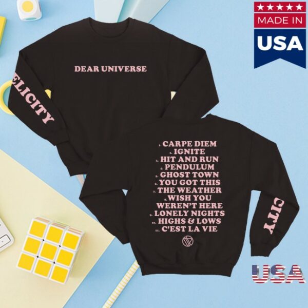 kenny Felicity Merch Dear Universe Black Sweatshirt