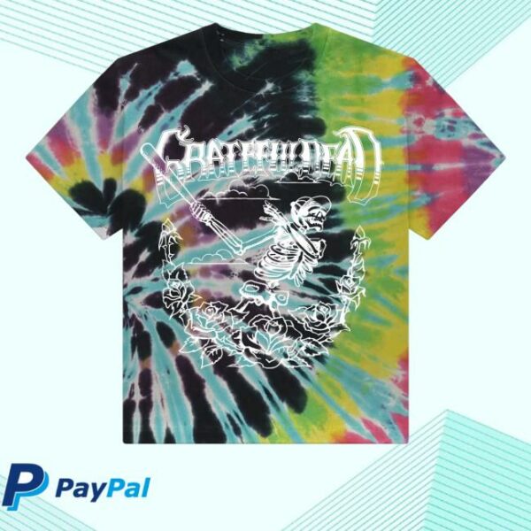 kenny Grateful Dead Merch Store Baseball Skelly Tie Dye Shirt